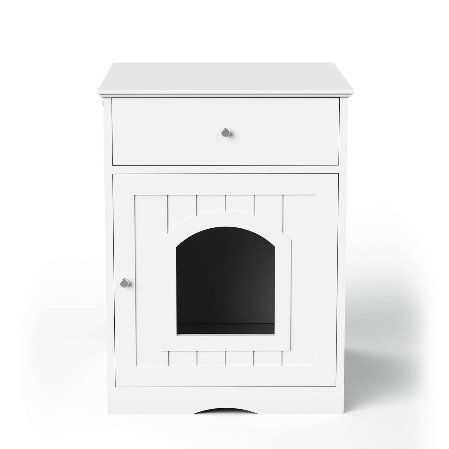 Wooden Pet House, Litter Box Fence With Drawers