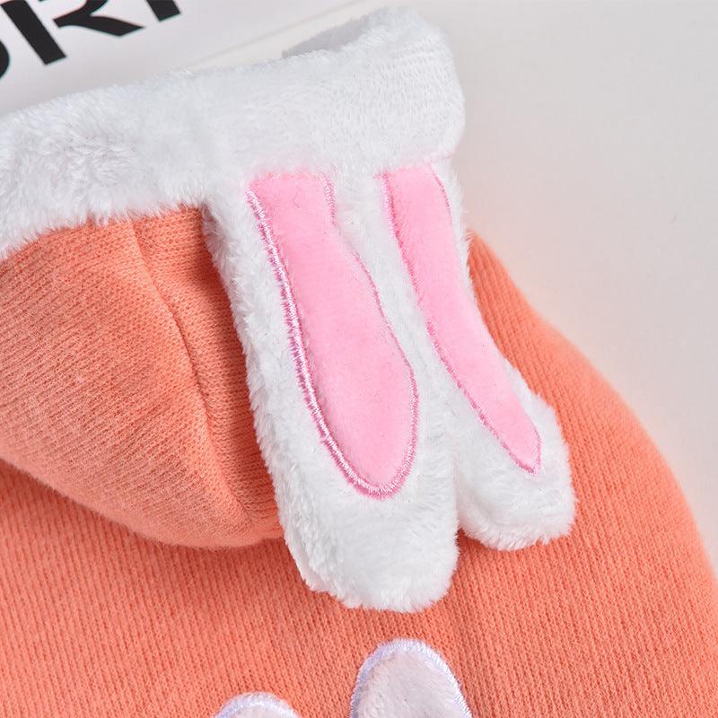 Cute Bunny-Printed Pet Jacket: Keep Your Furry Friend Warm And Stylish!