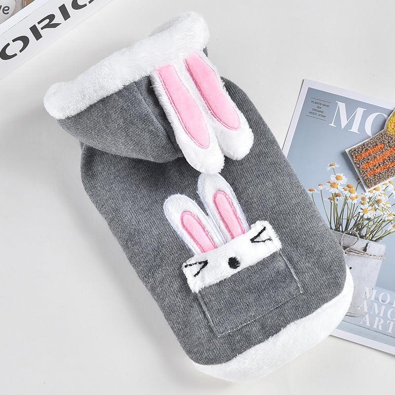 Cute Bunny-Printed Pet Jacket: Keep Your Furry Friend Warm And Stylish!