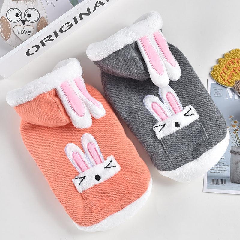 Cute Bunny-Printed Pet Jacket: Keep Your Furry Friend Warm And Stylish!