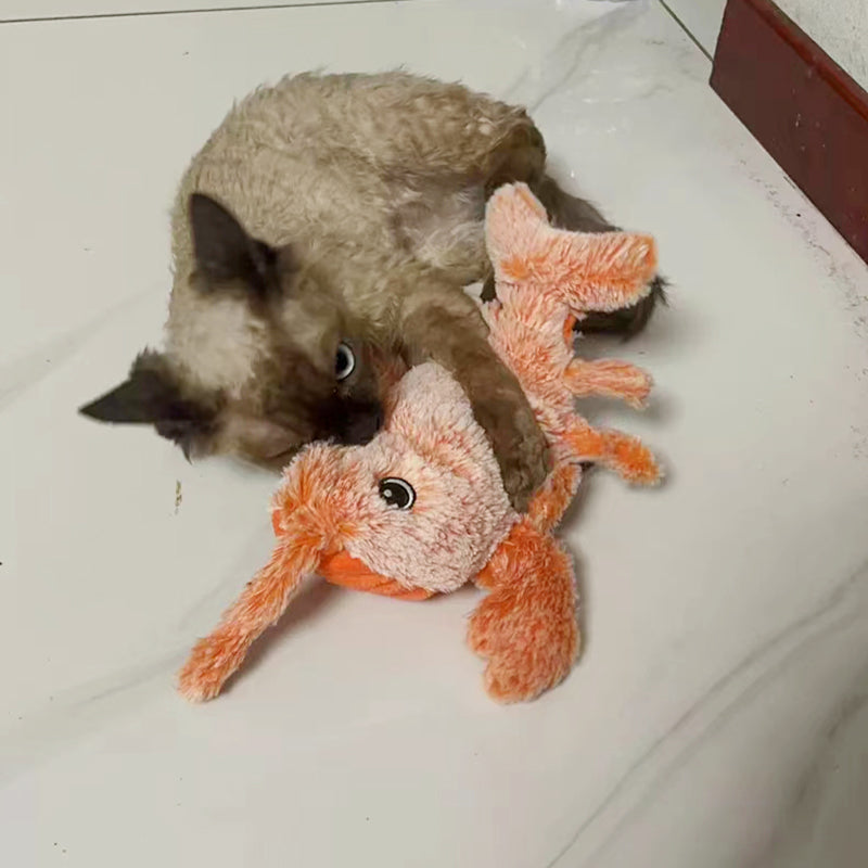 Pet Gravity Shrimp Plush Toy