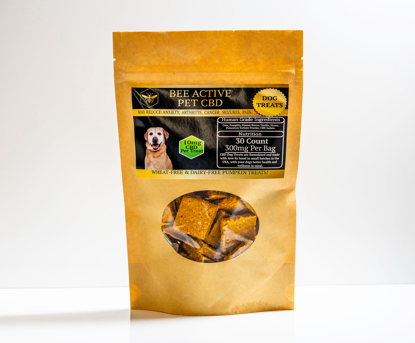 Bee Active CBD Dog Treats — Daily Wellness — Pumpkin and Peanut